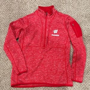 Red Wisconsin Quarter-Zip Pullover